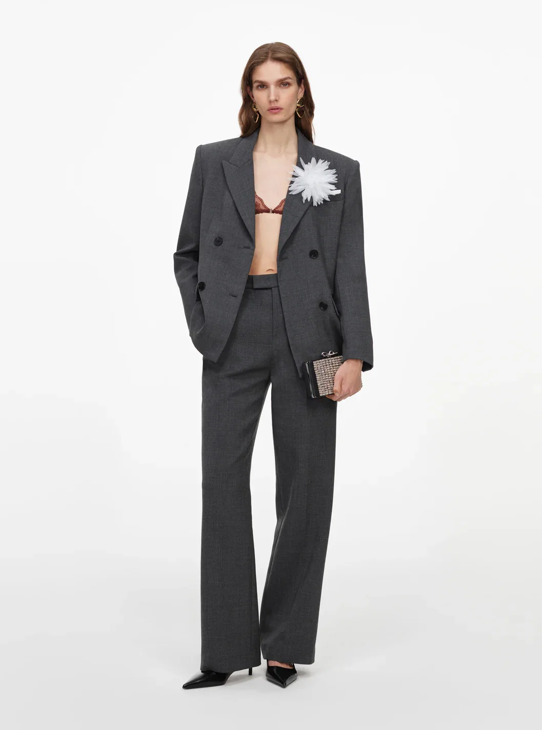 GREY TAILORED TROUSERS