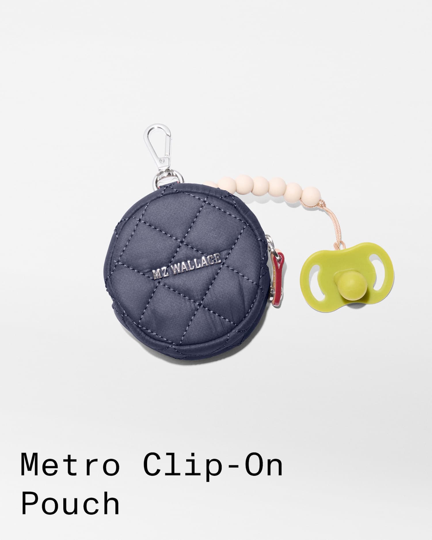 Shop the Navy Metro Clip On Pacifier Pouch