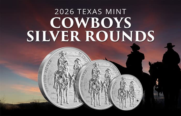 NEW: 2026 Texas Mint Cowboys Silver Rounds