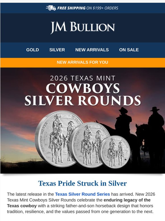 New Arrivals: 2026 Texas Mint Cowboys Silver Rounds