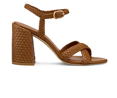 Alyssa Woven Block Heel Sandal in Boho Tan