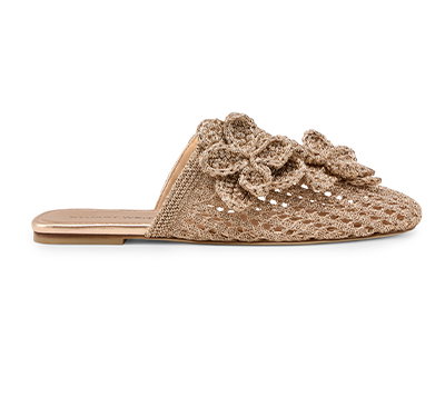 Lotus Flat Mule in Light Gold