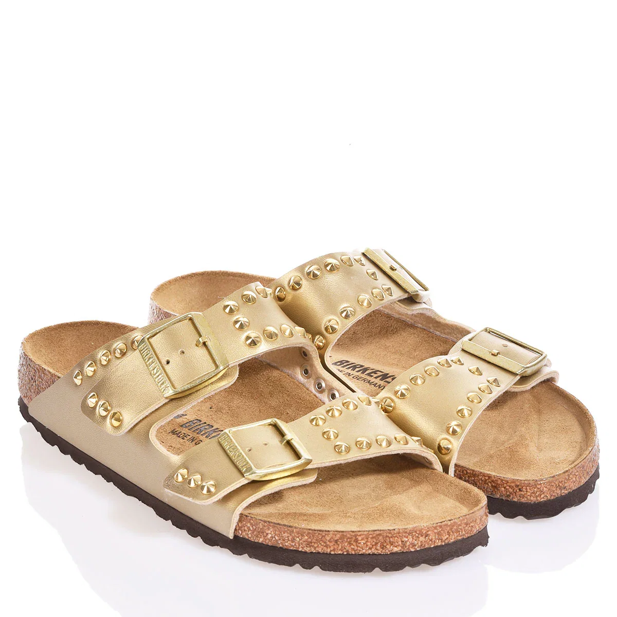 Image of Birkenstock Arizona Gold Studs
