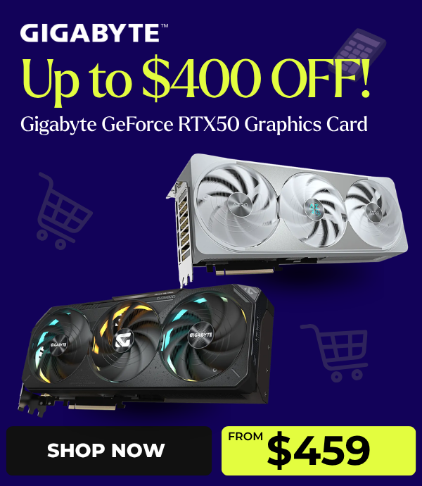 Up to $400 OFF! Gigabyte GeForce RTX50 Graphics Card