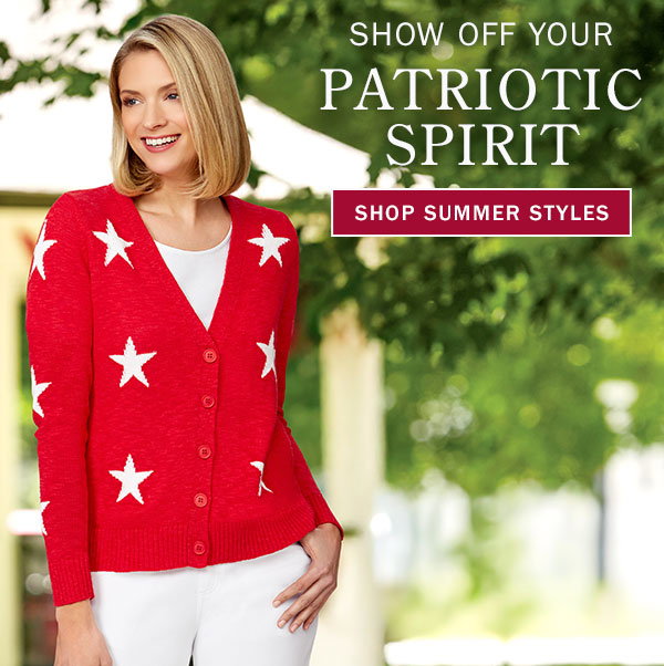 Show Off Your Patriotic Spirit. Shop Summer Styles. Women's Star Cotton-Blend Cardigan