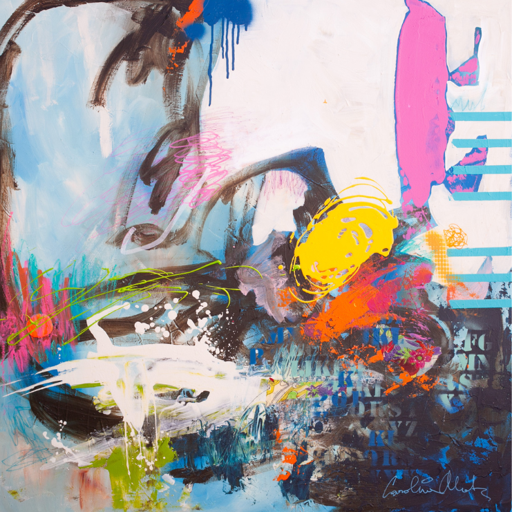 photograph of a painting on an easel
