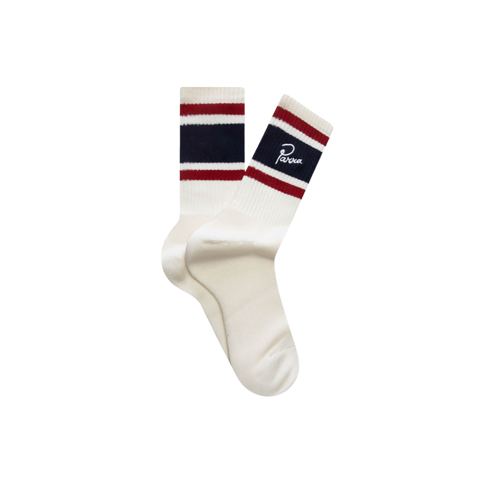Signature Striped Crew Socks - White
