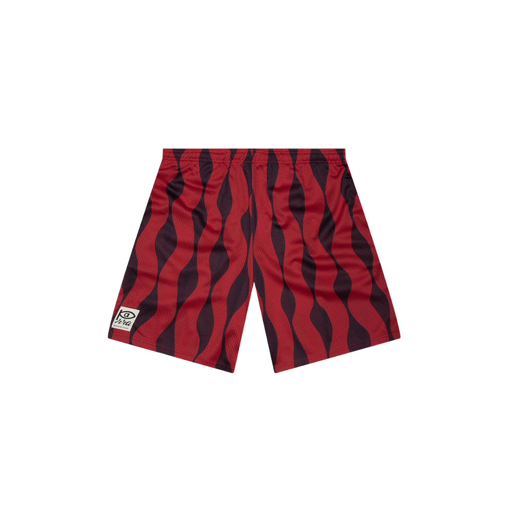 Waved Mesh Shorts - Red