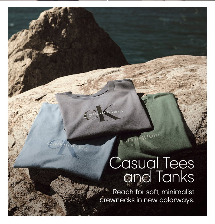 Casual Tees and Tanks. Reach for soft, minimalist crewnecks in new colorways.