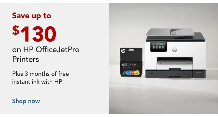 Save up to $130 on Office Jet Pro printers