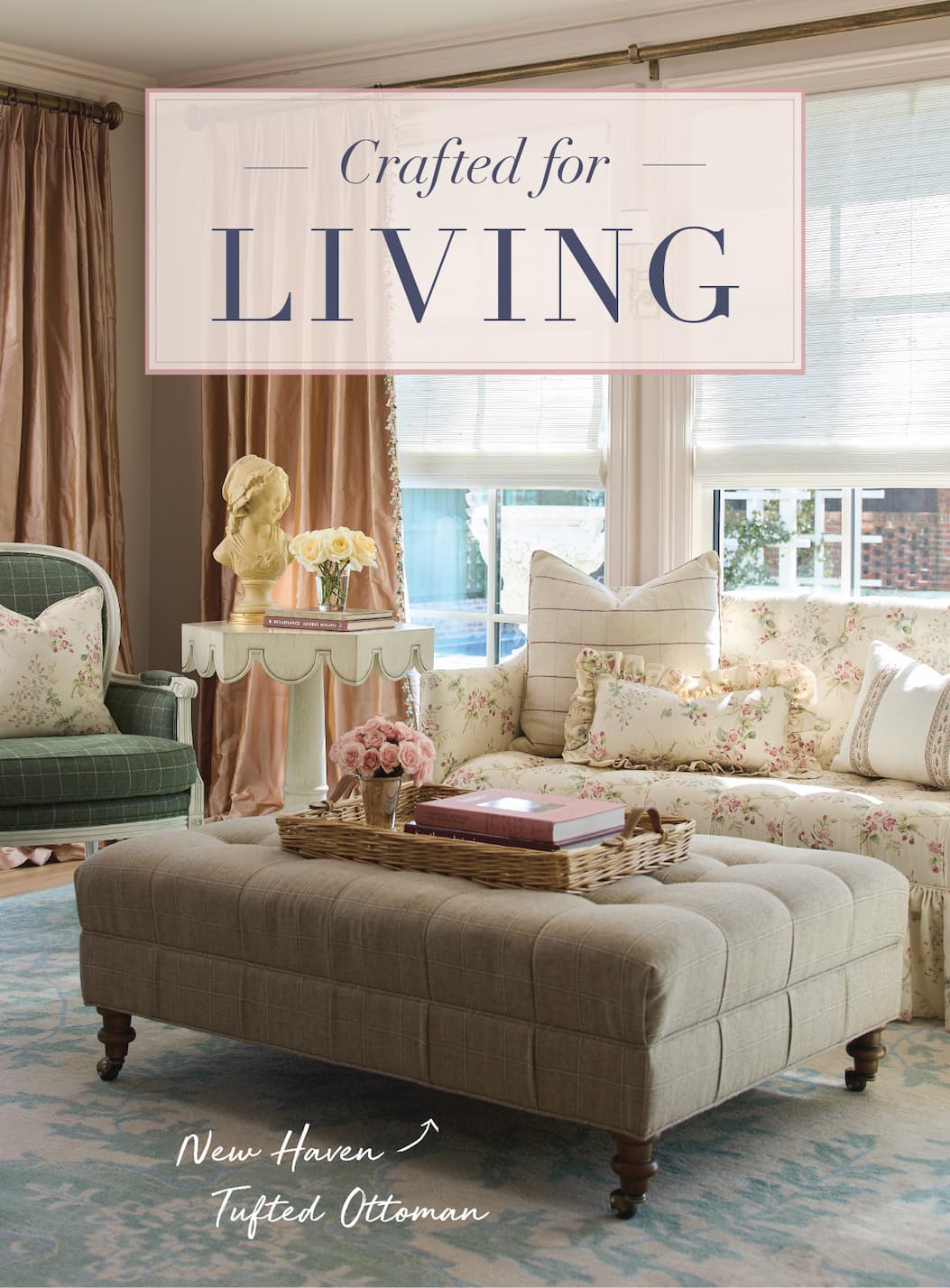 Crafted for Living. New Haven Tufted Ottoman