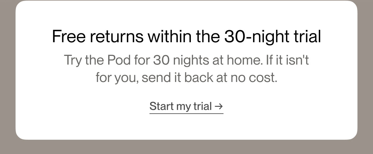 Free returns within the 30-night trial