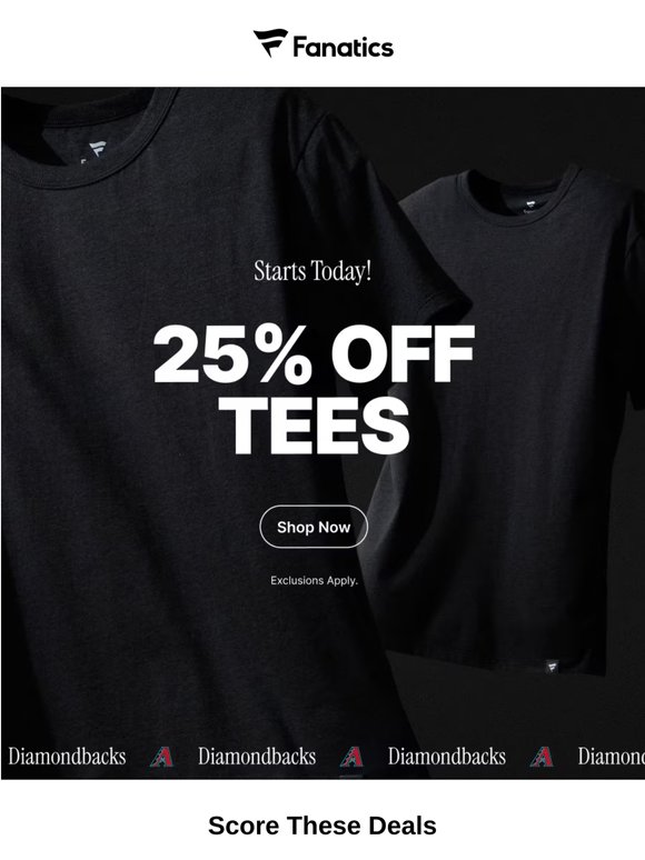 Gear Up: Tees Are 25% Off!