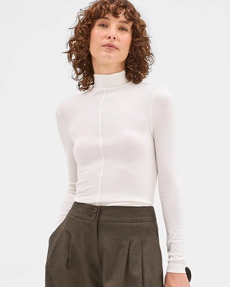 Preview long sleeve luxe layering knit skivvy top