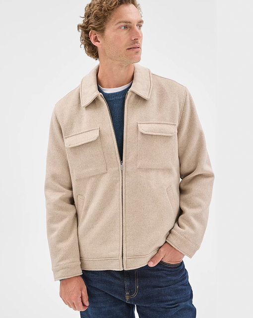 Preview wool blend melton jacket