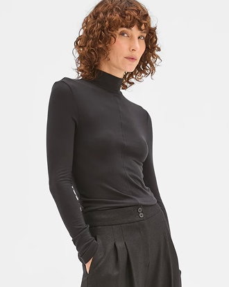 Preview long sleeve luxe layering knit skivvy top