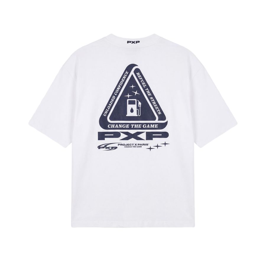 Short-sleeved T-shirt with front and back print