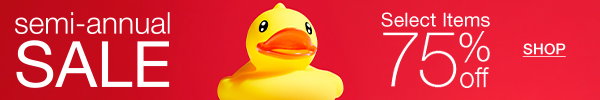 Semi-Annual Sale. Select Items 75% Off
