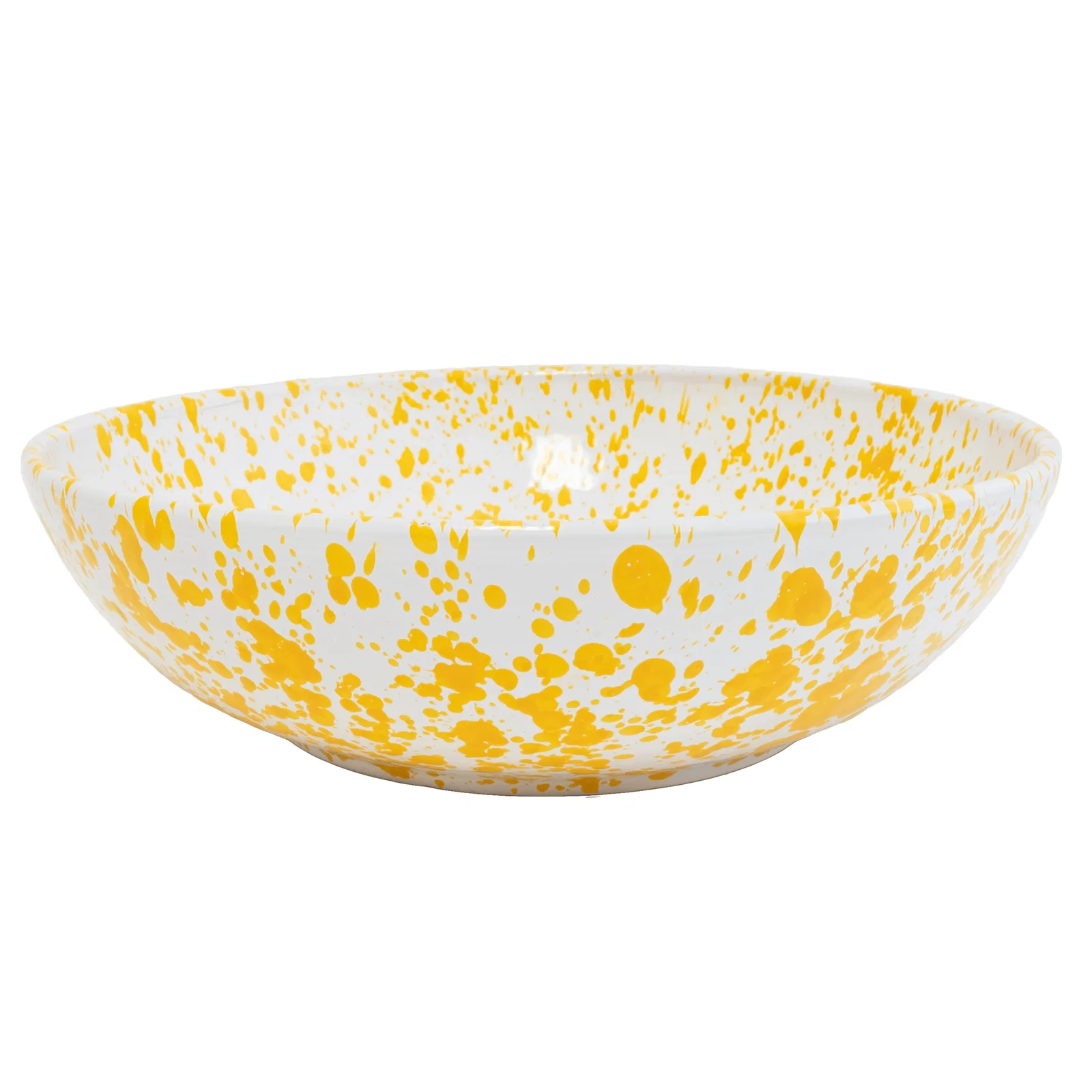 Image of Taverna Speckled Serving Bowl - Yellow & White