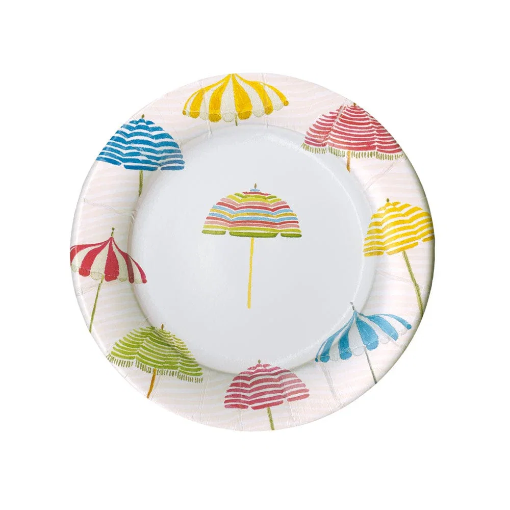 Image of Beach Umbrellas Salad/Dessert Plates