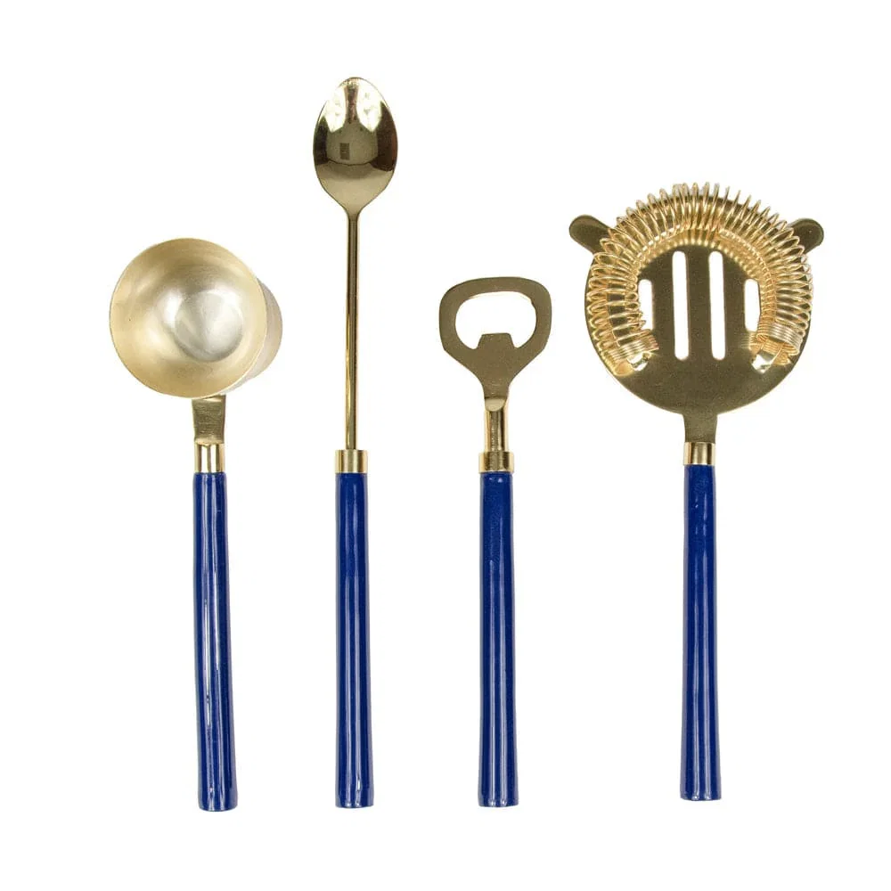 Image of Navy & Shiny Brass Bar Tool Sets