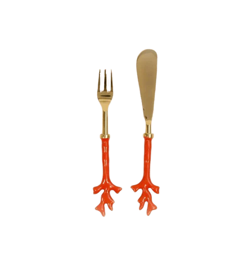 Image of Coral Spreader & Hors d'oeuvre Fork - Set of 2