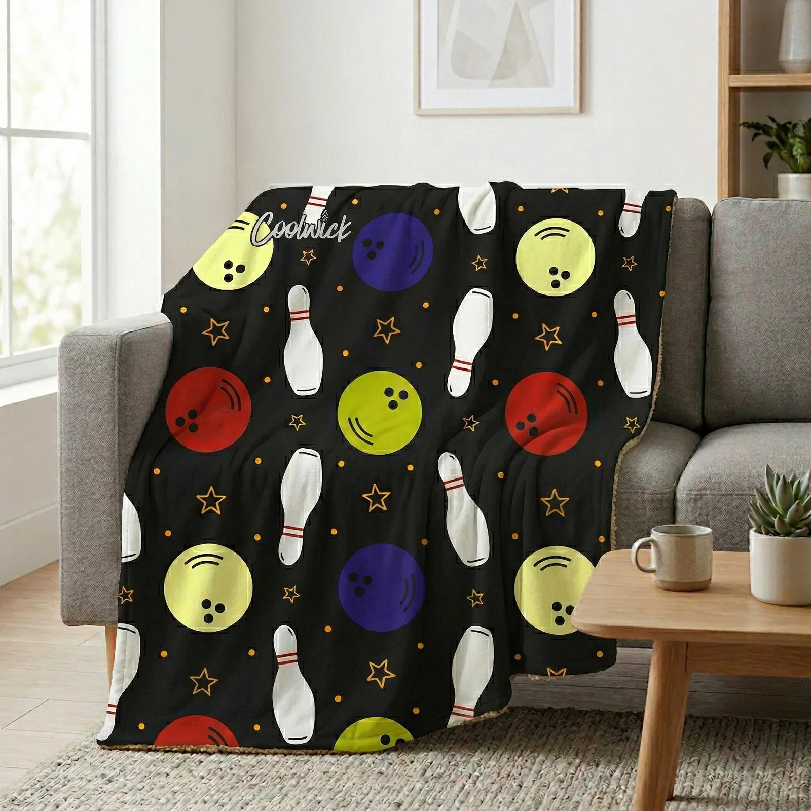 Image of CoolWick Rally Sherpa Lined Throw Blanket