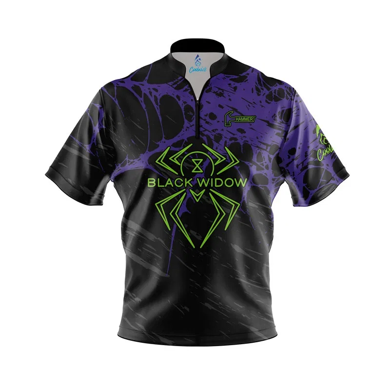 Image of Hammer Black Widow Relic Quick Ship CoolWick Sash Zip Bowling Jersey