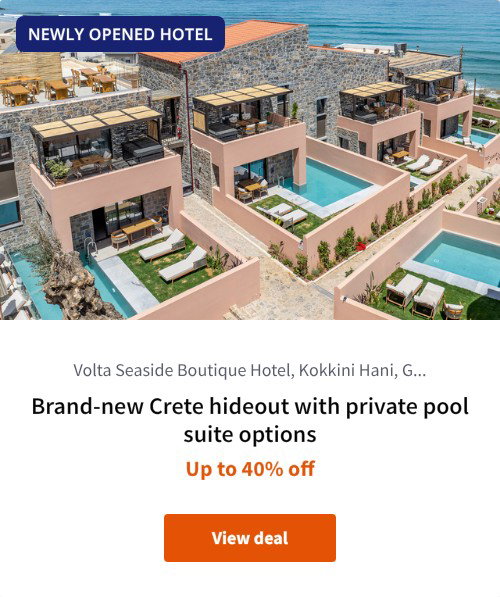 Brand-new Crete hideout with private pool suite options