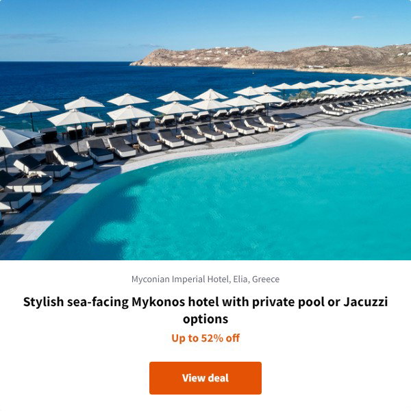 Stylish sea-facing Mykonos hotel with private pool or Jacuzzi options