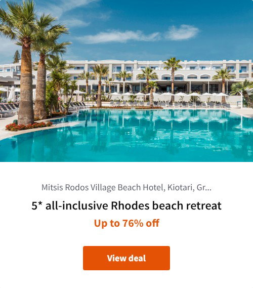 5* all-inclusive Rhodes beach retreat