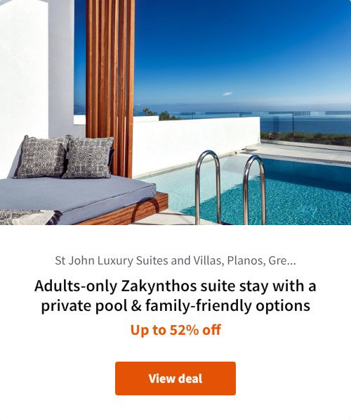 Adults-only Zakynthos suite stay with a private pool &amp; family-friendly options