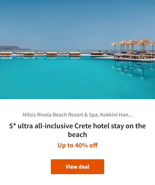 5* ultra all-inclusive Crete hotel stay on the beach