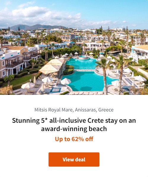 Stunning 5* all-inclusive Crete stay on an award-winning beach