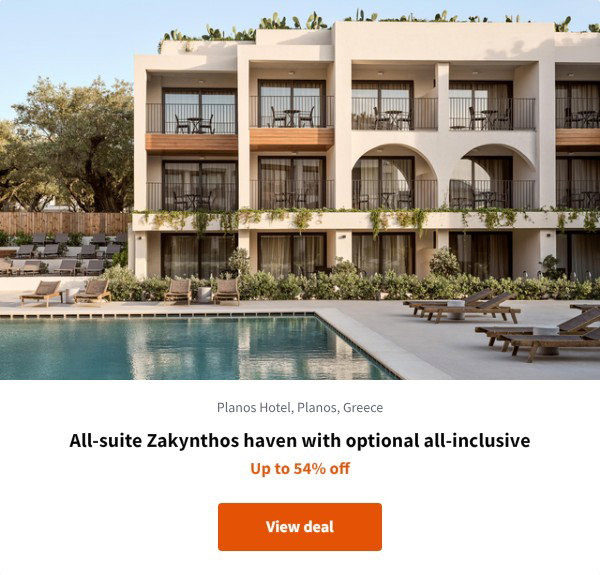 All-suite Zakynthos haven with optional all-inclusive