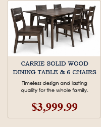 Carrie Solid Wood Dining Table & 6 Chairs