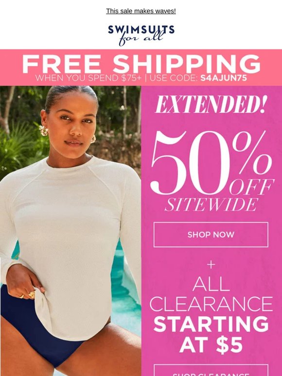 50% Off SITEWIDE + Free Shipping