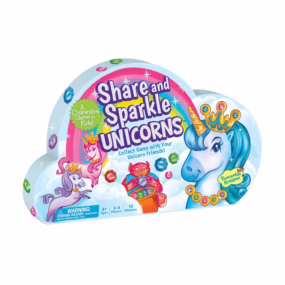 Share and Sparkle Unicorns Peaceable Kingdom Cooperative Board Game