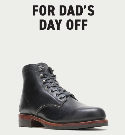 Wolverine - FOR DAD'S DAY OFF - Mens 1000 Mile Plain-Toe Classic Boot - Black Leather colorway.
