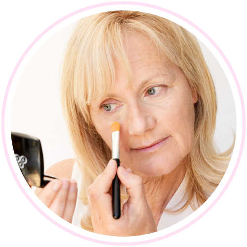 Apply concealer to cover blemishes and dark circles