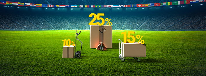 Je größer Ihr Einkauf, desto höher Ihr Rabatt – bis zu 25%*