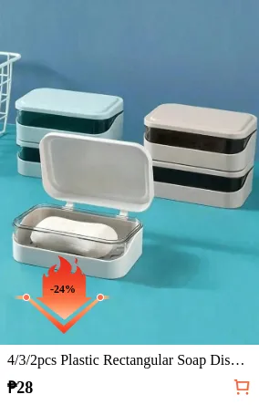4/3/2pcs Plastic Rectangular Soap...