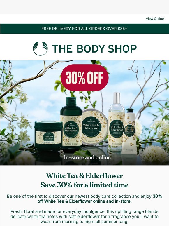 Save 30% on White Tea & Elderflower