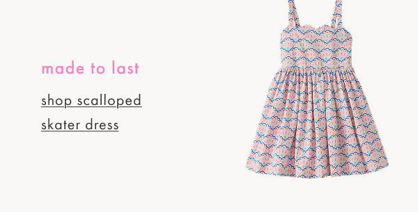 Sleeveless Scalloped Skater Dress with Pockets | Scalloped Stripes