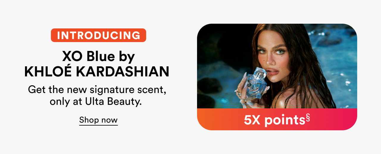 Introducing XO Blue by Khloe Kardashian | 5x points§ | Get the new signature scent, only at Ulta Beauty. | Shop now