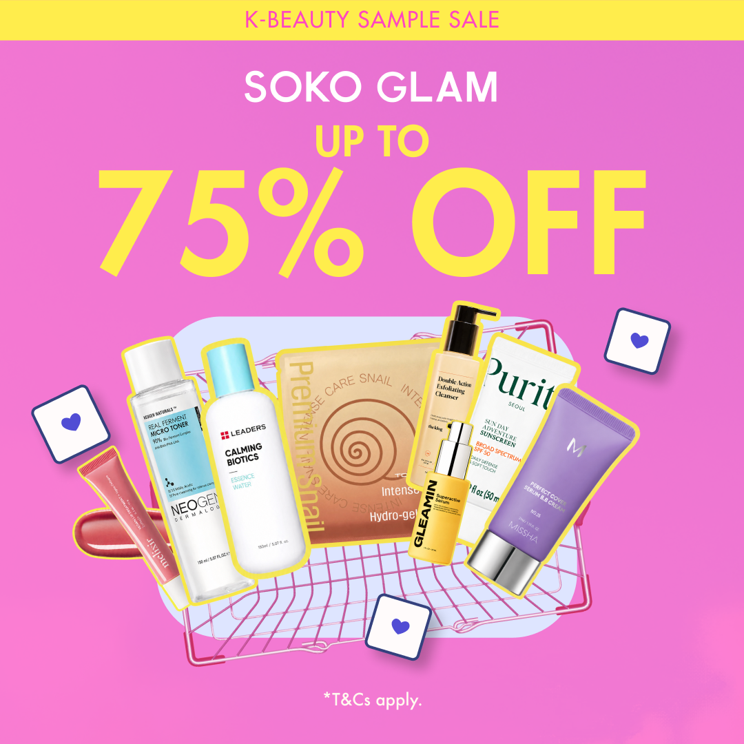 Soko Glam K-Beauty Sample Sale Shop up to 75% off