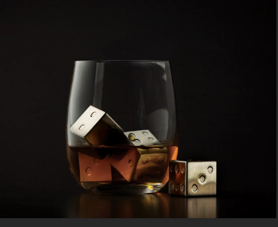 Image of Stainless Steel Dice Ice Cubes, Set of 4
