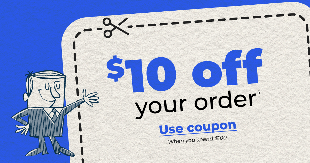 $10 off your order§ (when you spend $100) - Use coupon