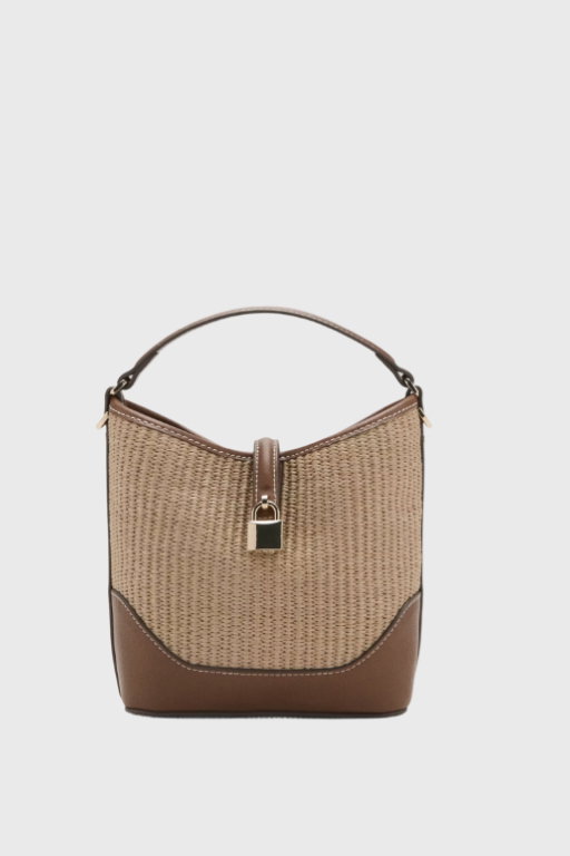 Contrasting Canvas Bucket Bag