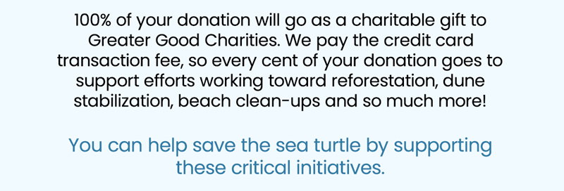 100% goes directly to help! Fund Critical Sea Turtle Rescue Work